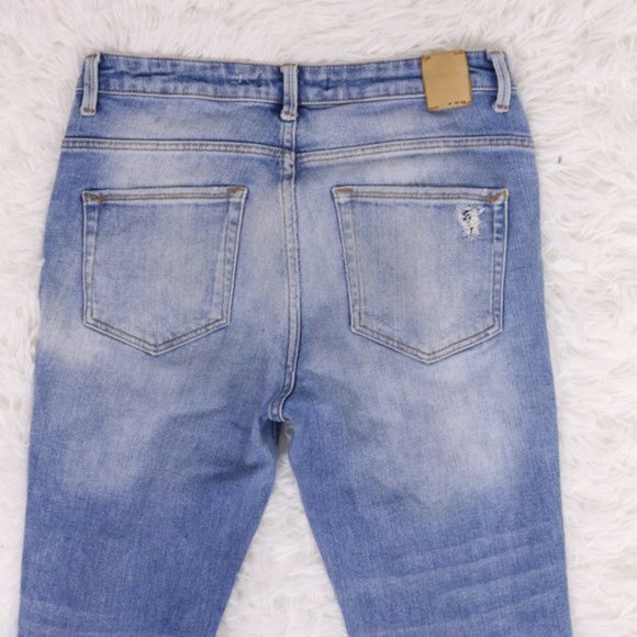 Zara mid rise medium wash ankle boyfriend jeans b7 - Picture 4 of 9